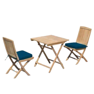 Juego de Mesa y Sillas Plegables de Madera para Exteriores, Diseño Rústico para Patio y Balcón - Product Image 6