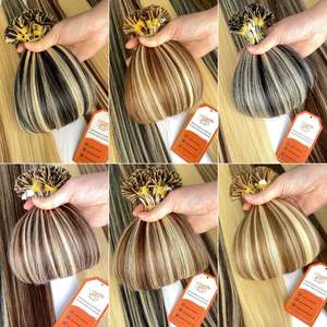 2025 vente chaude kératine Double dessiné vierge cuticule aligné kératine pointe plate Extension de cheveux humains 100% cheveux crus vietnamiens - Product Image 5