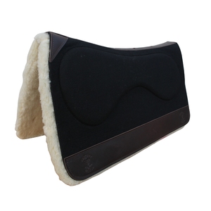 Tapis de selle western en feutre de laine de mouton, doublé polaire, absorbant les chocs, respirant, avec renforts en cuir, prêt à l'emploi - Product Image 2