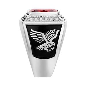 Anillo de Plata de Ley 925 para Hombre con Piedra de Nacimiento en Forma de Cojín, Personalizado, Anillo de Colegio o Universidad - Product Image 4