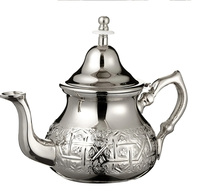 Théière en métal plaqué argent marocain, fabriquée à la main en Europe, écologique, 16 cm, pour servir le thé, cadeau de mariage (petite boîte de thé vert)