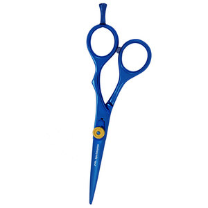 Ciseaux de coiffure professionnels en acier avec manche, tranchants comme des rasoirs, couleur bleue, vis dorée, pour barbier, salon de coiffure, coiffage - Product Image 6
