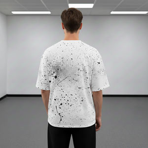 Camisetas Extra Grandes de Alta Calidad 100% Algodón para Hombre, con Efecto de Pintura Personalizado, Logotipo Bordado, Corte Holgado, Tela de Algodón Peinado, Estilo Hip Hop - Product Image 3