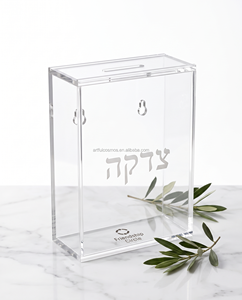 Elegant Acrylic Donation Box for Tzedakah: Premium Lucite Charity Fundraiser Container for Community Generosity - Product Image 3