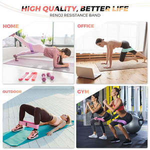 Custom Women's Home Fitness Accessories Elastic Hip Circle Anti-Slip Strength Training Booty Resistance <b>Bands</b> for <b>Exercise</b> - Product Image 6