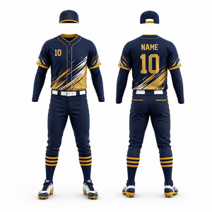 Uniformes de Béisbol y Sóftbol Personalizados al por Mayor de Alta Calidad, Transpirables, Antibacterianos, de Secado Rápido, 100% Poliéster - Product Image 2