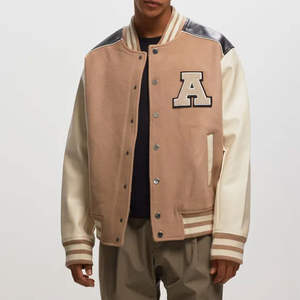 Veste universitaire camouflage enduite avec logo personnalisé, grande taille, imperméable, coupe-vent, en tissu de laine et toile, pour l'hiver - Product Image 2