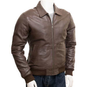 Veste en cuir véritable pour homme, style streetwear, hiver, vente chaude - Design élégant, respirante, imperméable, coupe-vent, couleurs et logo personnalisables - Product Image 5