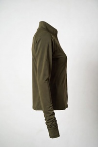 Veste de yoga pour femme à col montant zippé, manches longues, coupe ajustée, séchage rapide, haut de sport anti-humidité pour la course et la gym - Product Image 3
