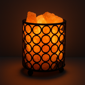 Lámparas de Sal del Himalaya de Hierro Forjado con Diseño de Cesta Metálica, Lámparas de Sal de Roca, Productos Populares, Lámpara de Sal en Cesta - Product Image 1