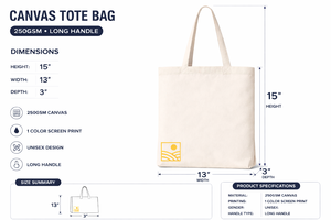 Sac fourre-tout en toile de coton AMANI 250 g/m² avec longues poignées, réutilisable, écologique, pour le shopping, logo personnalisé, imprimé soleil minimaliste, durable - Product Image 2