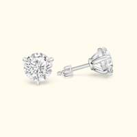 Clarté VVS2 D, Luxe, Pierres cultivées en laboratoire, Plaqué rhodium, Taille brillant rond, 1,0-4,0 carats, 14 carats, Monture Martini, Clous de mariée pour femme, Vente en gros