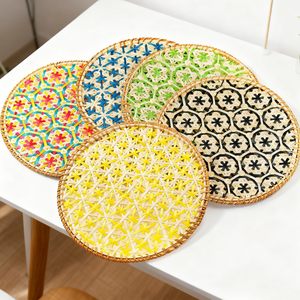 Elegante plato decorativo para mesa, buen precio, mantel individual tejido a mano, mantel individual de bambú - Product Image 6