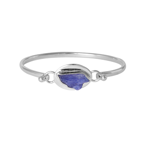 925 Sterling Silver Twister <b>Bracelet</b> Tanzanite Gemstone Rough Shape Natural Bezel Setting Trendy Bangle Women Gift Party - Product Image 1