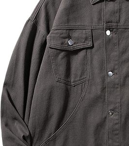 <b>Men's</b> Denim Jacket Solid Color Button Front Regular Fit Stonewashed Cotton Casual Autumn Winter <b>Coat</b> - Product Image 5