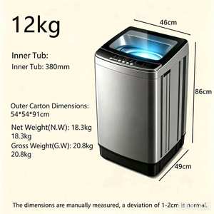 8.5kg/10kg/12kg Automatic <b>Top</b> <b>Load</b> All-In-One Washer/Dryer Energy-Saving Class English Interface Single Tub Electric - Product Image 1