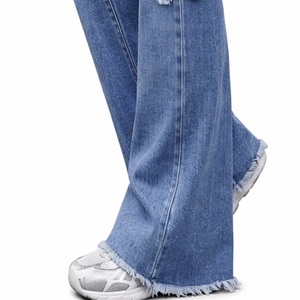 กางเกงยีนส์ทรงขาบานสไตล์วินเทจสำหรับผู้หญิง สีสันปรับแต่งได้ ทรงหลวม ระบายอากาศได้ดี กันน้ำ แห้งเร็ว เป็นมิตรกับสิ่งแวดล้อม - Product Image 6