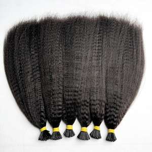 Vietnamita 100% Raw Yaki Cabello humano Kinky Straight Itip Extensiones de cabello El mejor precio de fábrica Calidad Premium - Product Image 3