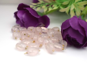 Connecteurs de breloques en quartz rose doux plaqué or 18 carats pour la fabrication de boucles d'oreilles, bracelets et colliers - Product Image 2