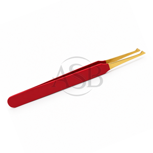 แหนบต่อขนตาปลายแหลมแบบ Chisel สแตนเลสสตีลสองสี ปลายสีทอง จับถนัดมือ รับทำโลโก้ - Product Image 3