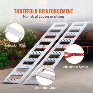Rampe de chargement portable en alliage d'aluminium de 1250 lb pour motos, VTT, camions, tondeuses à gazon – Nouvelle rampe droite avec bandes de chargement - Product Image 6