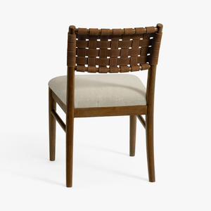 Modern Upholstered <b>Dining</b> <b>Chair</b> With Wood Frame And Linen Seat <b>Midcentury</b> Design For Home Use - Product Image 4