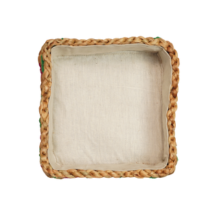 Cesta de Almacenamiento de Jacinto de Agua Tejida a Mano, Porta Cubiertos, Bandeja Bordada para Decoración del Hogar y Cocina - Product Image 3