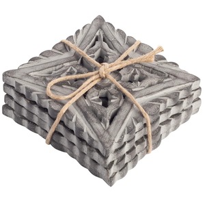 Minimalist Wooden Coaster <b>Set</b> Premium Natural Wood Table Mats for Home Decor and Gift Use - Product Image 1