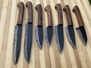 Ensemble de 7 couteaux en acier Damas faits à la main, meilleur ensemble de couteaux de cuisine, ensemble de couteaux de chef professionnels avec étui et fourreau - Product Image 5