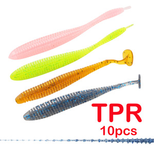 Leurre souple segmenté à queue <span class=keywords><strong>de</strong></span> pagaie côtelée <span class=keywords><strong>de</strong></span> 10 cm et 2,9 g pour la pêche au bar, à la perche, au drop shot et au Texas Rig en eau douce - Product Image 5