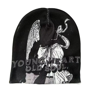 Gorros de Invierno de Punto Jacquard con Logotipo Personalizado al por Mayor, Gorro de Camuflaje Y2K sin Dobladillo con Patrón de Letras para Ropa Urbana - Product Image 1