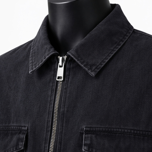 BASRA SPORTS Veste en jean bleue vintage pour homme, délavée, décontractée, boutonnée, à manches longues, en coton, manteau tendance, personnalisable OEM - Product Image 4
