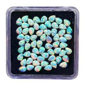 Opale naturelle australienne en forme de poire, cabochon 4mm 3mm, pierres précieuses en opale australienne, lot de pierres précieuses en vrac, prix de gros, pour la fabrication de bijoux - Product Image 2