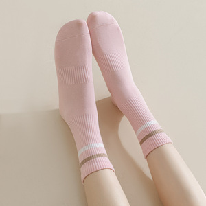 Colorful Striped Crew <b>Socks</b> <b>Soft</b> Cotton Athletic Style Mid Tube Hosiery Breathable Ribbed Casual <b>Socks</b> for Men and Women - Product Image 2