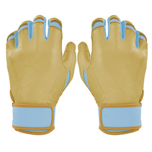 Gants de frappeur de baseball professionnels personnalisés en cuir durable à manchette courte, équipement sportif d'entraînement, vente en gros OEM, logo personnalisé - Product Image 1