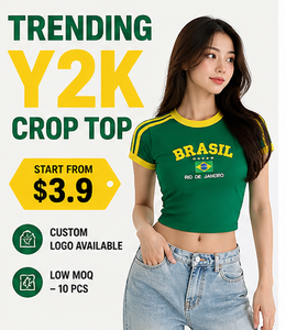 Crop Top Femme 2026 Y2k Jersey Football Baby Tee, Crop Top Brésil Y2k Chemises T-shirts graphiques pour femme Respirant Streetwear - Product Image 2
