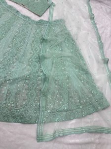 Lehenga Choli avec broderie travail chemisier pièces Net Dupatta pour les occasions de fête dernier concepteur entièrement Georgette - Product Image 3