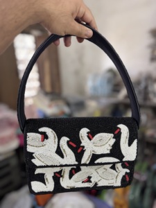 The Swan indian Women's Designer Handmade beaded Shoulder <b>bag</b> Messenger Evening <b>Clutch</b> <b>Bags</b> Zipper Evening Shopping Shoulder <b>Bag</b> - Product Image 1