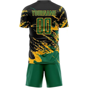 Maillot de football à manches courtes 100 % polyester à séchage rapide, imprimé sur mesure, avec short assorti, ensembles de football à séchage rapide, design unique - Product Image 3