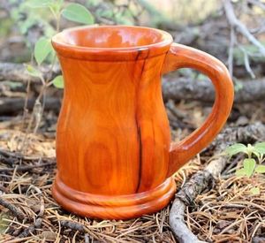 Tasse à café artisanale en bois massif, écologique, grande capacité, résistante à l'eau bouillante, finition naturelle, moderne - Product Image 1