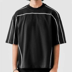 T-shirt tendance à manches courtes et épaules tombantes, col rond, 100% coton jersey, tissu écologique, respirant, séchage rapide, pour homme - Product Image 1