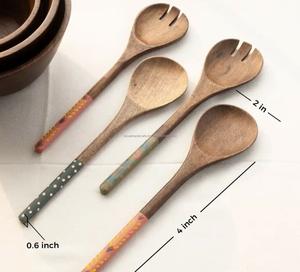 Juego de utensilios de madera en línea en India Juego de utensilios de cocina de madera Premium Cuchara hecha a mano Hecho en India - Product Image 3