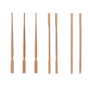 Balustre en bois massif de 28 pouces, design traditionnel, peignable, pour rampes d'escalier, fixation au sol - Product Image 2
