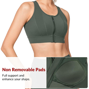 Sujetador deportivo sin costuras con cuello en U y diseño a cuadros, de secado rápido, transpirable y de alto soporte para yoga, para mujer - Product Image 4