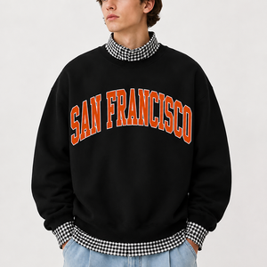 Adults & Youth Clubs Sportswear Sweatshirt Custom Embroidery Letter Printed Mock Neck Regular Fit Oversized <b>Pullover</b> Hoodies - Product Image 2