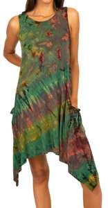 Robe d'été bohème tie-dye avec poches en rayonne et élasthanne - Product Image 2