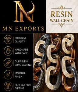 MN EXPORTS งานประติมากรรมเรซิ่นรูปโซ่ติดผนัง สีฟ้าใส งานแฮนด์เมด สำหรับตกแต่งงานปาร์ตี้ งานรับปริญญา และตกแต่งบ้าน - Product Image 6