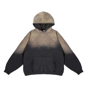 Sweat-shirt à capuche pour homme, coupe ample, 100% coton, effet délavé soleil, streetwear hiver haute qualité, logo personnalisé imprimé à l'écran. - Product Image 4