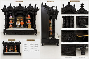 Grand Mandir en bois Swaminarayan pour la maison, fabriqué à la main en teck massif, vente en gros, fabricant et exportateur pour l'Australie - Product Image 5