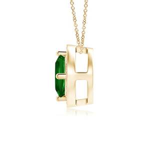14K <b>Solid</b> <b>Gold</b> Natural Cushion Emerald Sideways Halo <b>Pendant</b> With Diamond Fine Jewellery Anniversary Wedding Gift For Her 2026 - Product Image 4